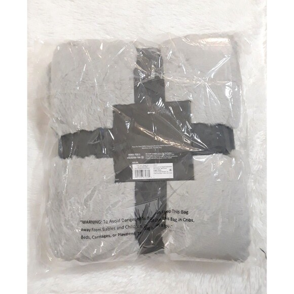 Faux Fur Soft Throw Blanket Threshold Light Gray (50" x 60") BRAND NEW SEALED!!! - Picture 4 of 4